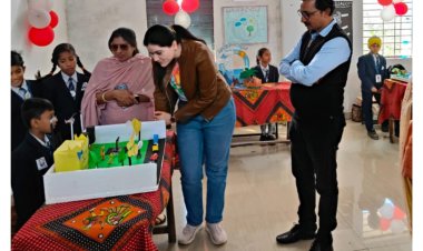 चंद्रयान   ज्वालामुखी  वर्षा चक्र और प्रदूषण नियंत्रण पर अल्फा स्कूल के छात्रों ने विज्ञान प्रदर्शनी में दिखाया हुनर