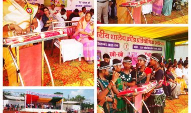 दशमत जंघेल ने फहराया राज्य शालेय क्रीड़ा प्रतियोगिता का झंडा