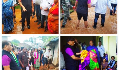 भारी बारिश से फूटा साल्हेवारा बांध    बचाव और राहत में जुटा जिला प्रशासन