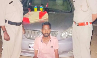 साल्हेवारा चेकपोस्ट पर एमपी की शराब का परिवहन करते पकड़ा