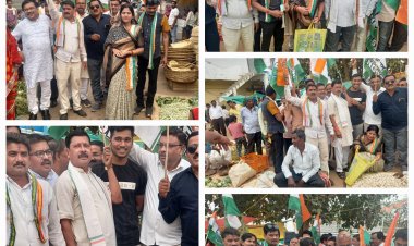 केंद्र सरकार के महंगाई के विरोध में झोला लेकर बाजार में सब्जी खरीदी विधायक यशोदा वर्मा ने