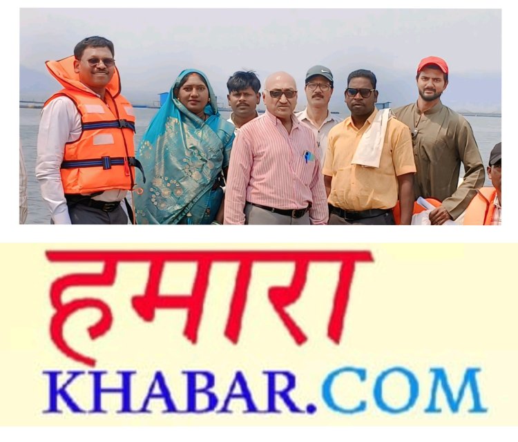 संचालक मछली पालन छत्तीसगढ़ शासन ने किया पिपरिया जलाशय में केज कल्चर का निरीक्षण